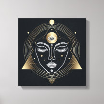Vrouwelijk Derde Oog met Gouden Geometrie