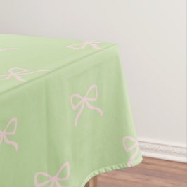 Vrouwelijk Elegant Groen & Roze Strik Patroon Lent Tafelkleed