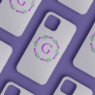 Vrouwelijk en Schattig Minimalistisch Lavendel Paa iPhone 12 Mini Hoesje