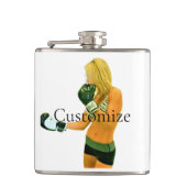 Vrouwelijk fitnessmodel bokst in Thunder_Cove Heupfles (Voorkant)