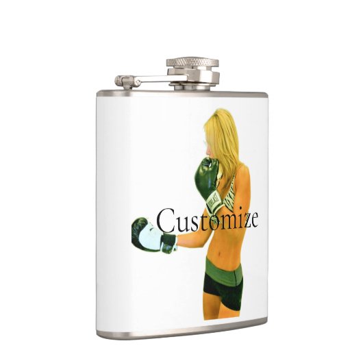 Vrouwelijk fitnessmodel bokst in Thunder_Cove Heupfles (Rechts)