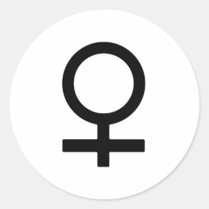 Vrouwelijk geslachtsymbool ronde sticker