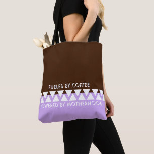 Vrouwelijk gestreepte typografie Coffee Mom Quot Draagtas