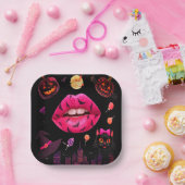 Vrouwelijk Halloween Pink Papieren Bordje (Feest)