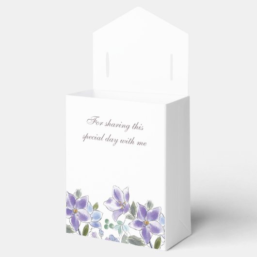 Vrouwelijk Lila Bloemen Vrijgezellenfeest Bedankdoosjes (Geopend)