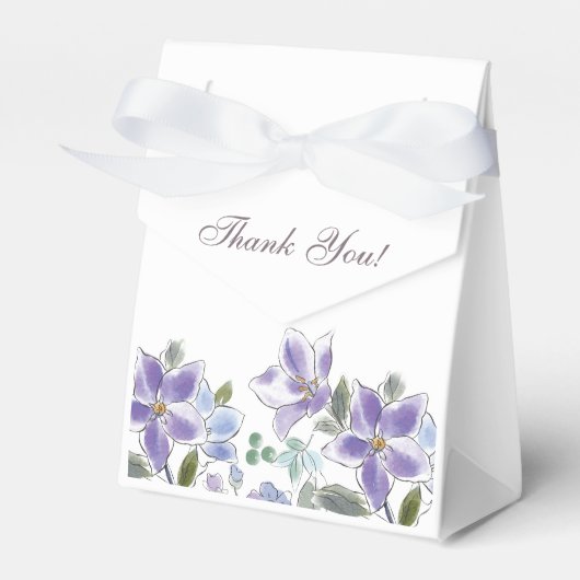 Vrouwelijk Lila Bloemen Vrijgezellenfeest Bedankdoosjes (Voorkant Zijde)