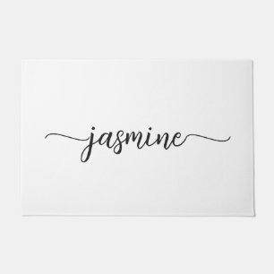 Vrouwelijk Minimaal Wit Aangepast Monogram Naam Sc Deurmat