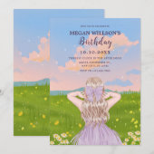 Vrouwelijk natuur meisje kaart (Voorkant / Achterkant)