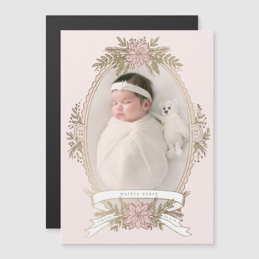 Vrouwelijk ovaal lijst lint en vakantie groen (Voorkant / Achterkant)