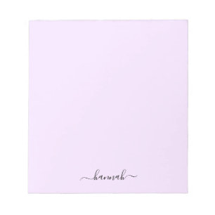 Vrouwelijk Paars Monogram Modern Schrift Persoonli Notitieblok