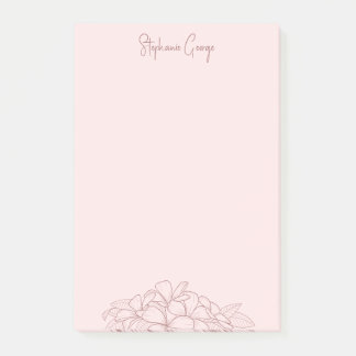 Vrouwelijk Roze Eenvoudig Bloemen Minimaal Botanis Post-it® Notes