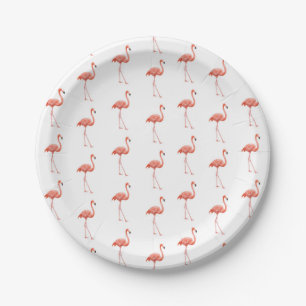 Vrouwelijk roze Flamingo patroon Papieren Bordje