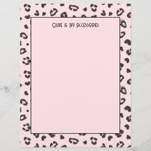 Vrouwelijk roze luipaard print papier blad (Voorkant)