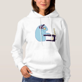 Vrouwelijk schattig blauw programmeer monster hoodie