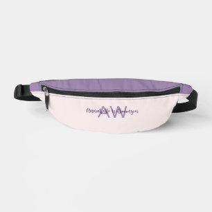 Vrouwelijk Script Type Initialen & Naam Blush Viol Heuptasje