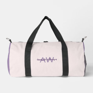 Vrouwelijk Script Type Initialen & Naam Blush Viol Plunjezak