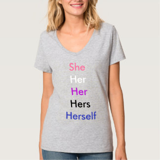Vrouwelijk Voornaamwoord Genderfluid T-shirt