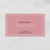Vrouwelijk wit roze elegant professional visitekaartje (Achterkant)