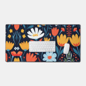 vrouwelijk zwart bloemmotief bureaumat (Keyboard & Muis)