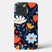 vrouwelijk zwart bloemmotief Case-Mate iPhone case (Achterkant)