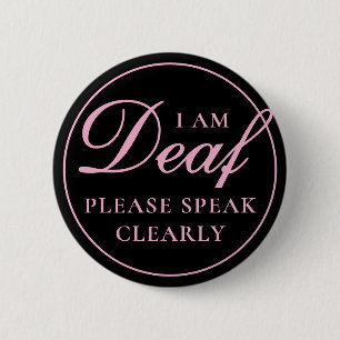 Vrouwelijk zwart roze script spreekt duidelijk doo ronde button 5,7 cm