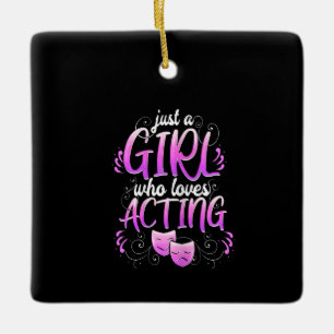 Vrouwelijke Actress Girl die actief is op het gebi Keramisch Ornament