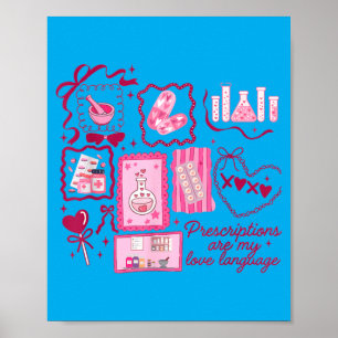 Vrouwelijke Apotheek Tech Valentijn Prescriptie Poster