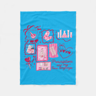 Vrouwelijke apotheek tech valentine recept fleece deken