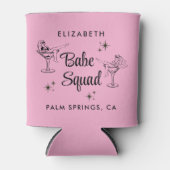 Vrouwelijke Babe Squad Roze Meidenavond Feestje Blikjeskoeler (Voorkant)