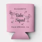 Vrouwelijke Babe Squad Roze Meidenavond Feestje Blikjeskoeler (Achterkant)