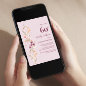 Vrouwelijke Bloemen 60ste Verjaardag Kaart