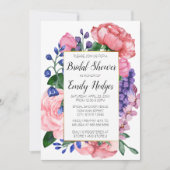 Vrouwelijke Bloemen Bruids Douche Uitnodiging (Voorkant)