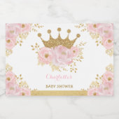 Vrouwelijke Blush Bloemen Kleine Prinses Gouden Kr Sparkling Wijnetiket (Enkel label)