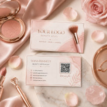 Vrouwelijke Blush Rose Gold QR Code Salon Branding