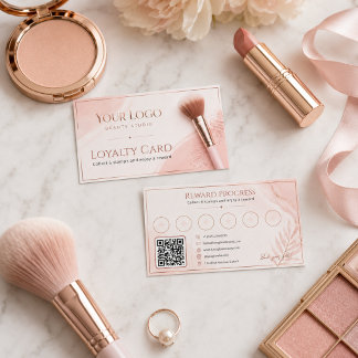 Vrouwelijke Blush Roze Gouden Schoonheidssalon Bel Klantenkaartje