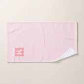 Vrouwelijke Blush Roze Minimalist Chique Monogram Bad Handdoek (Handdoek)