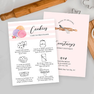 Vrouwelijke Blush Roze Waterverf Art Cookies Care Visitekaartje