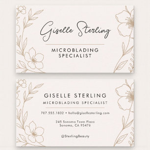 Vrouwelijke Botanische Schoonheid Microblading Visitekaartje