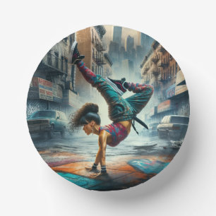 Vrouwelijke Breakdancer NYC – Urban B-Girl Art Papieren Kommen