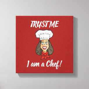 Vrouwelijke Chef Canvas Afdruk