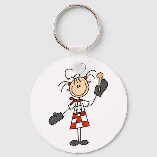 Vrouwelijke Chef met Ovenwanten T-shirts en Cadeau Sleutelhanger