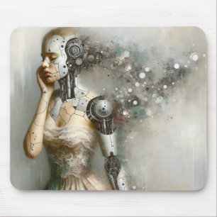 Vrouwelijke Cyborg Vrouw Ai Kunst Muismat