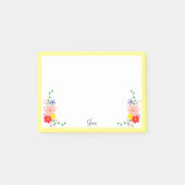 Vrouwelijke decoratieve bloemenbundel aangepaste L Post-it® Notes (Voorkant)