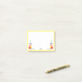 Vrouwelijke decoratieve bloemenbundel aangepaste L Post-it® Notes (Op bureau)