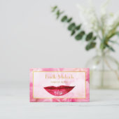 Vrouwelijke Deep Pink Sparkle Lips Chic Make-up Ar Visitekaartje (Staand voorkant)