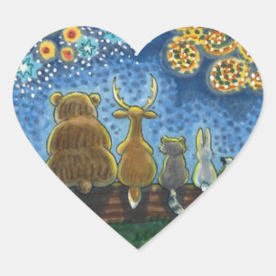 VROUWELIJKE DIEREN VAN 4 JULI VROUWEN HART STICKER