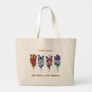 Vrouwelijke Empowerment Vlinder Bloemige Kunst Grote Tote Bag