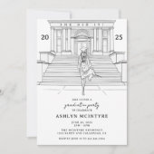 Vrouwelijke en elegante Afstuderen schets Kaart (Voorkant)