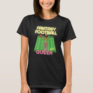 Vrouwelijke Fantasy Football Queen League Kampioen T-shirt
