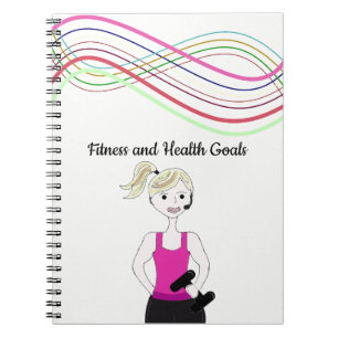 Vrouwelijke fitness- en gezondheidsdoelen notitieboek